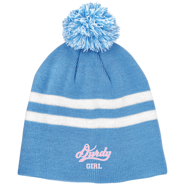 Durdy Girl Team 365 Striped Pom Beanie