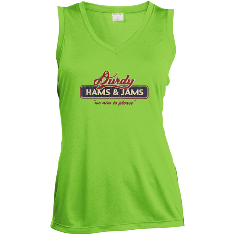 Durdy Hams & Jams Sport-Tek Ladies' Sleeveless Moisture Absorbing V-Neck
