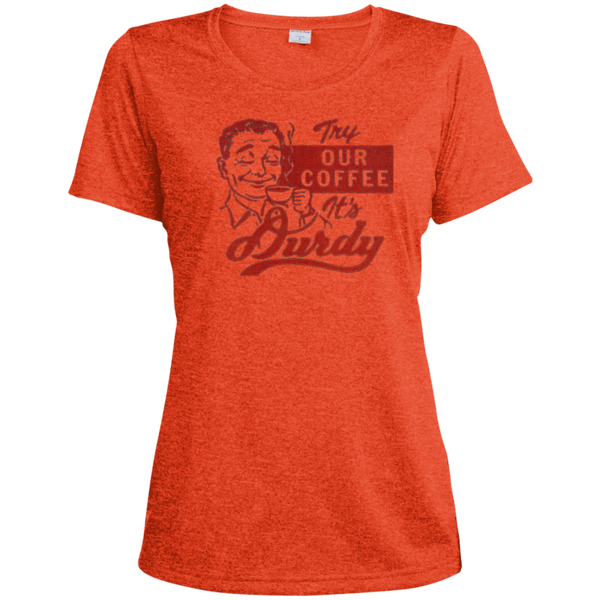 Durdy Coffee Sport-Tek Ladies' Heather Dri-Fit Moisture-Wicking T-Shirt