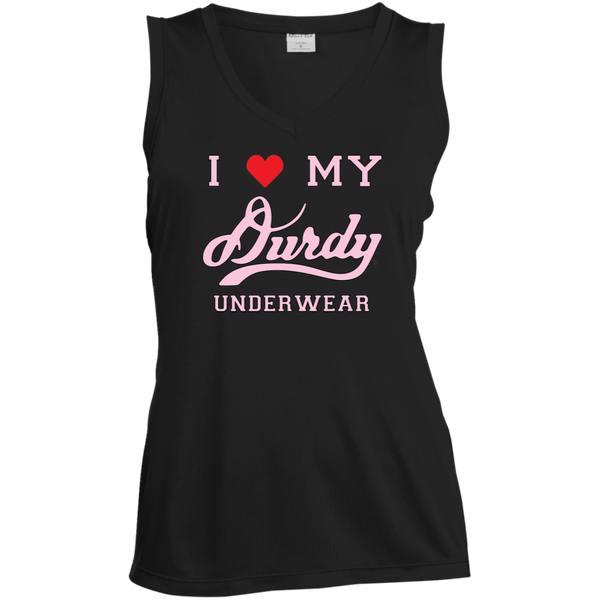 I love Durdy Underwear Sport-Tek Ladies' Sleeveless Moisture Absorbing V-Neck