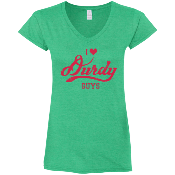 Love Durdy Guys Gildan Ladies' Fitted Softstyle 4.5 oz V-Neck T-Shirt