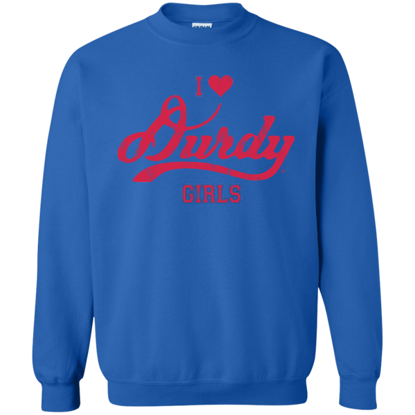 Love Durdy Girls Gildan Crewneck Pullover Sweatshirt  8 oz.