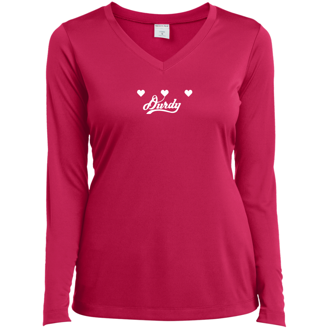 Triple Heart Durdy Sport-Tek Ladies' LS Performance V-Neck T-Shirt