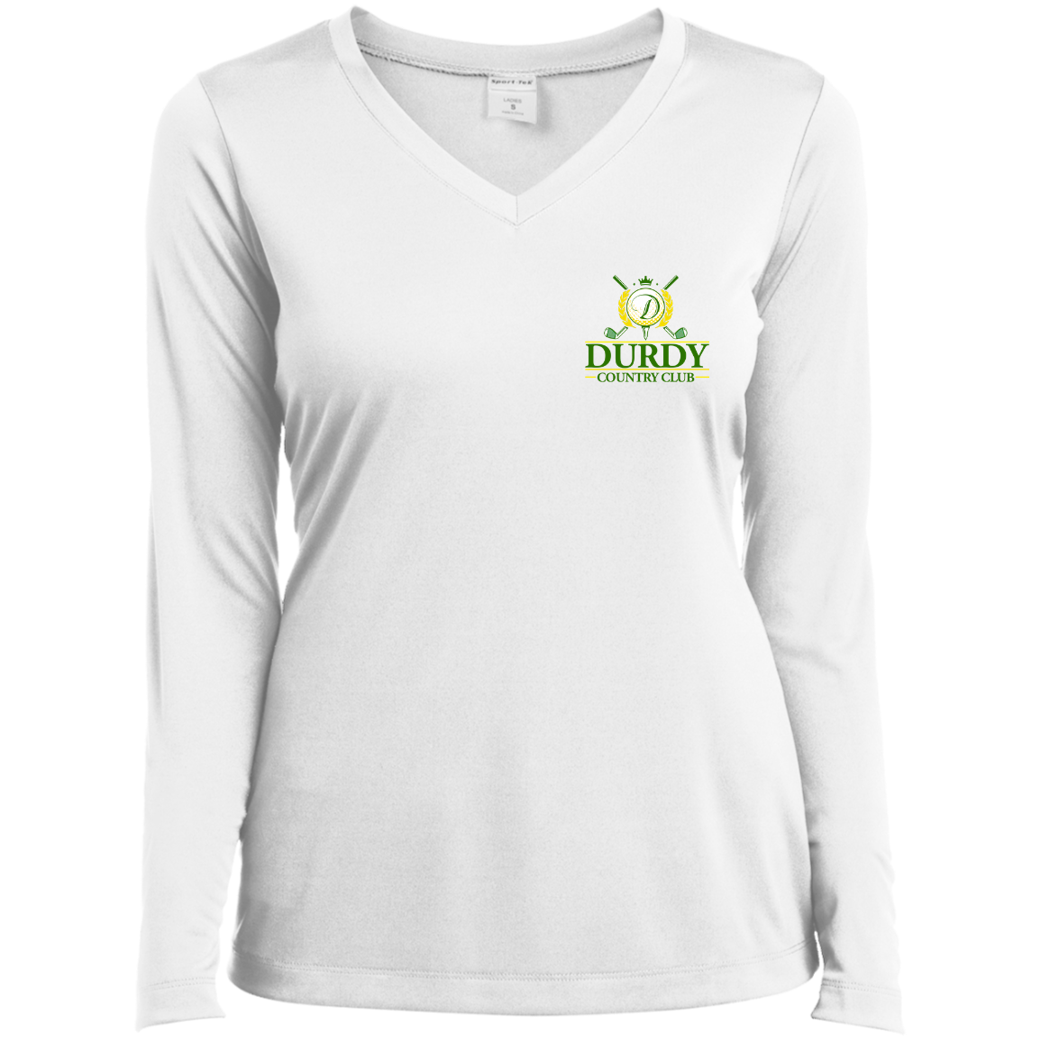 Durdy Country Club Sport-Tek Ladies' LS Performance V-Neck T-Shirt