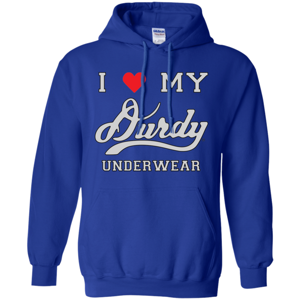 I Love Durdy Underwear Gildan Pullover Hoodie 8 oz.
