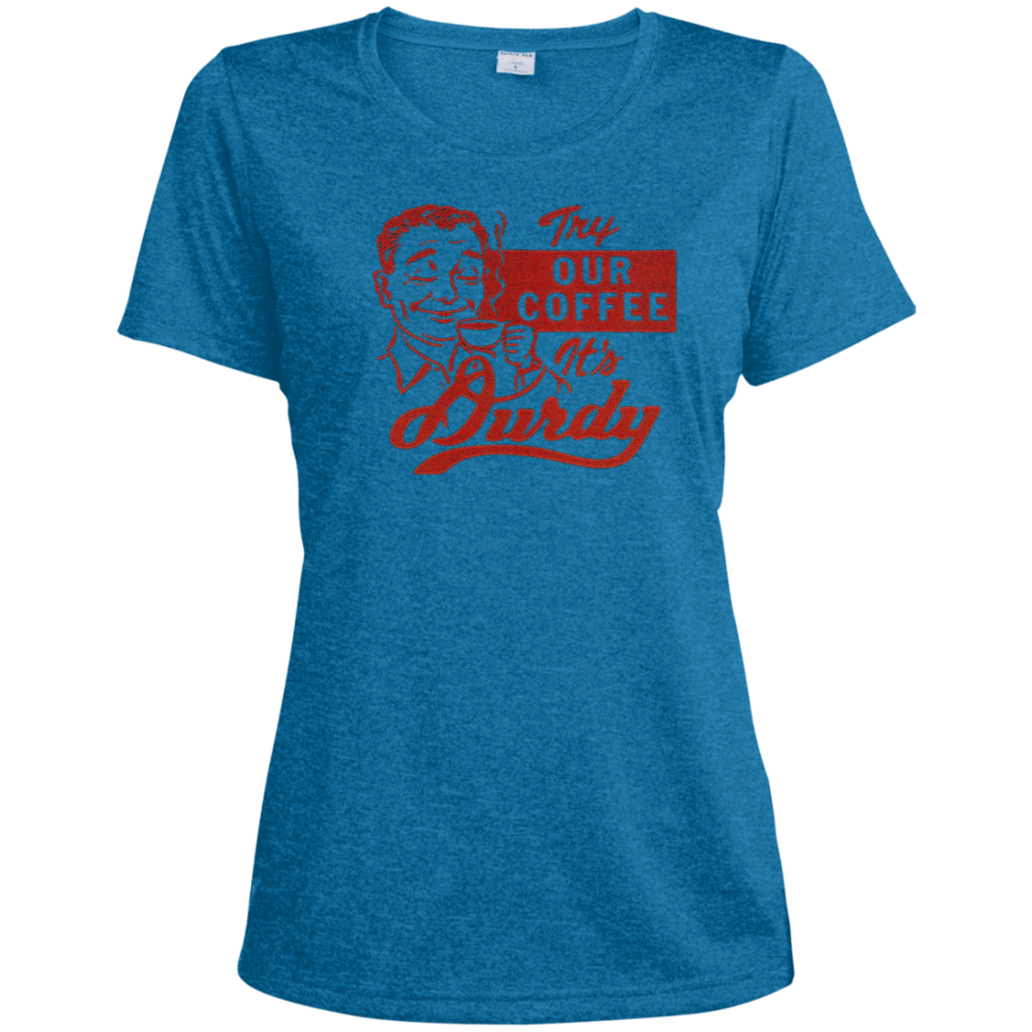 Durdy Coffee Sport-Tek Ladies' Heather Dri-Fit Moisture-Wicking T-Shirt
