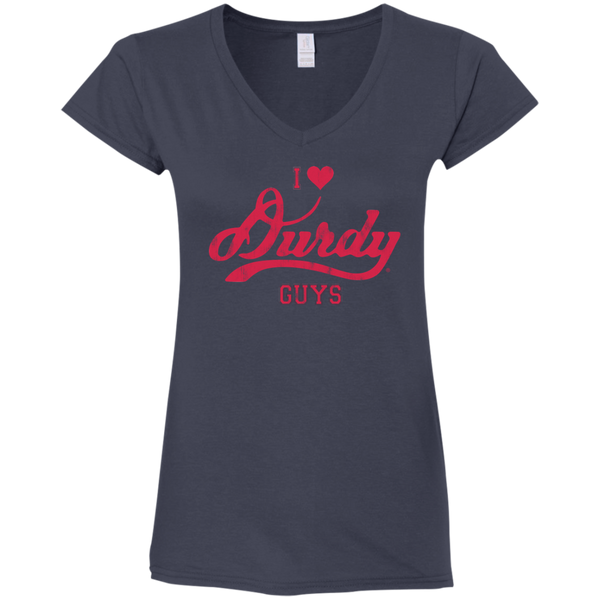 Love Durdy Guys Gildan Ladies' Fitted Softstyle 4.5 oz V-Neck T-Shirt